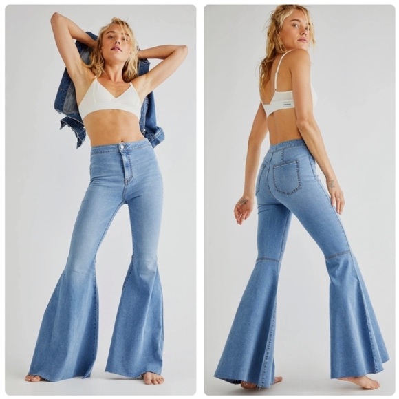 We The Free Just Float On Flare Jeans boho event vintage inspired - Picture 1 of 15